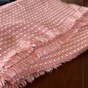 Cottage core cotton woven fabric table cloth  fringe edges
